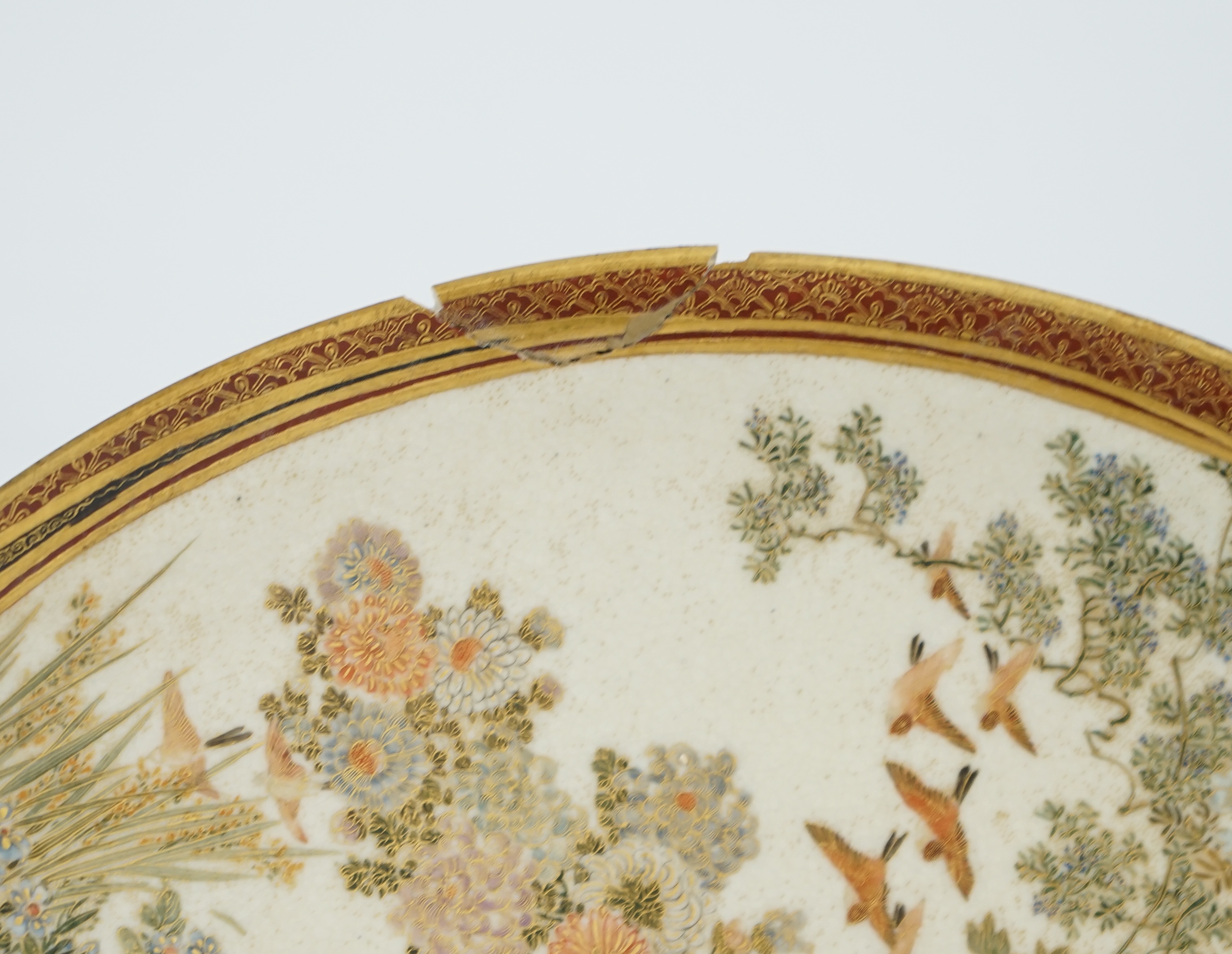 A Japanese Satsuma circular dish, Meiji period